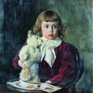 Boy With Teddy Bear — Boris Michailowitsch Kustodijew, Russian Realism