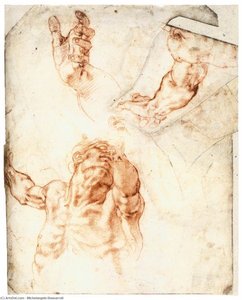Five Studies For The Figure Of Haman (recto) — Mihailo Anđelo, High Renaissance