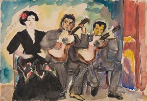 Two Guitarists And Singer — Pyotr Konchalovsky