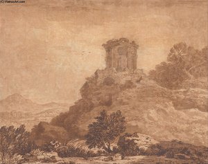 Landscape With A Ruined Temple — Alexander Cozens