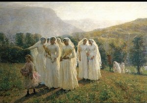 Young Women Going To A Procession — Jules Adolphe Aimé Louis Breton