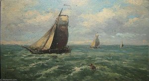 Marine Olie Op Paneel — Paul Jean Clays