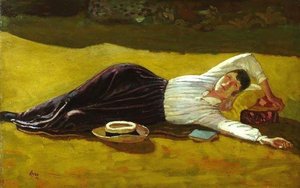 The Artist's Wife Lynda Reclining — Derwent Lees