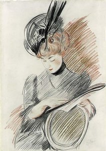 Madame Letellier Admiring An Album — Paul César Helleu