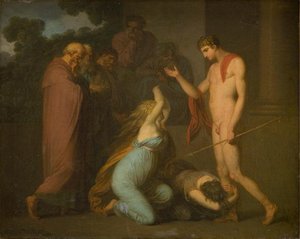 Ismene And Antogone Plead With Theseus — Nicolai Abraham Abildgaard