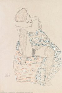 Seated Figure With Gathered Up Skirt — Gustav Klimt, Vienna Secession