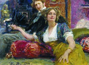 Portrait Of Poet, Prose Writer, Translator And Dramatist Sergei Mitrofanovich Gorodetsky With His Wife — Ilya Yefimovich Repin