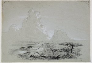 Sketch For A Biblical Or Allegorical Picture (figure Overlooking A Plain) — Thomas Cole