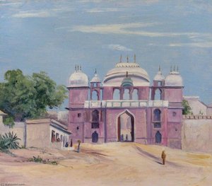 Tor Des Palastes Des Rajah, Benares, Indien — Marianne North, Viktorianischer Naturalismus
