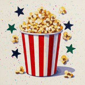 Celestial Kernel Explosion: A Whimsical Symphony of Red Stripes and Floating Stars