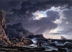 Nocturnal Seastorm — Claude-joseph Vernet