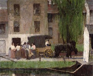 The Peddler's Cart On The Canal, New Hope — Robert Spencer
