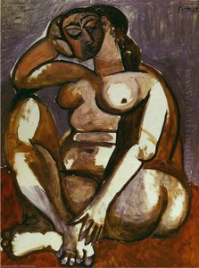 Crouching Female Nude — Pablo Picasso, Cubist Expressionism