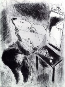 Chichikov Shaves — Marc Chagall, Surrealist Naïve Art