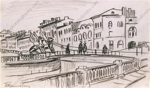 Leningrad. Bank Bridge. — Pyotr Konchalovsky