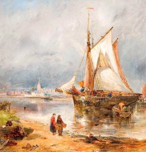 Fishing Boats In An Estuary — William Joseph Julius Caesar Bond