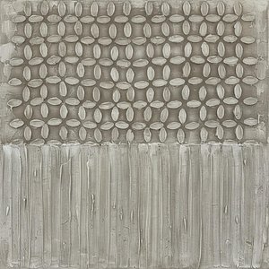 Monolithic Resonance: A Sculptural Study In Silvered Taupe And Rhythmic Relief — David Moreau