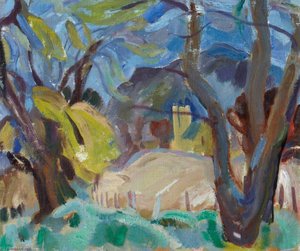 Duddingston Kirk And Arthur's Seat — Sir William George Gillies, Cubism