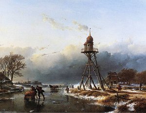 Beacon At Haarlemmermeer Sun — Andreas Schelfhout