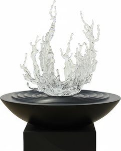 Dynamic Acrylic Water Sculpture, Modern & Minimalist