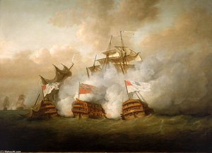 The 'brunswick' And The 'vengeur Du Peuple' At The Battle Of The First — Nicholas Pocock