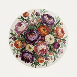 The Sculpted Radiance Of Deep Plum Petals In A Meditative Botanical Circle