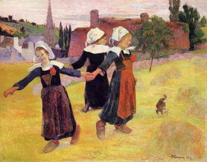 Breton Mädchen Tanzen — Eugène Henri Paul Gauguin, Post-impressionism