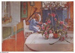 Interior With Cactus — Carl Larsson
