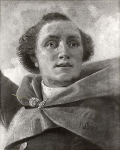 Head Of An Officer Of The Revolutionary War , (painting) — Emanuel Gottlieb Leutze