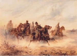 Equestrian Scene From The Hungarian Campaign — August Von Pettenkofen