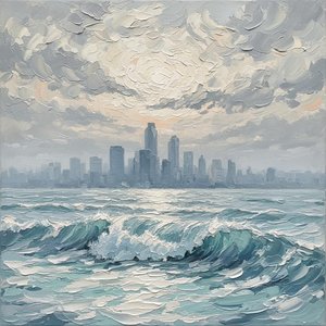 Monolithic Horizon: A Sculptural Study Of Urban Shadows And Turbulent Slate Tides — David Moreau