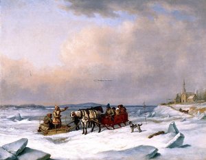 The Ice Bridge At Longue-pointe — Cornelius David Krieghoff