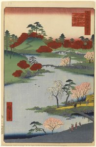 68 (59) Open Garden At The Hachiman Shrine In Fukagawa — Ando Hiroshige
