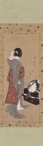 Woman Looking At Herself In A Mirror — Katsushika Hokusai