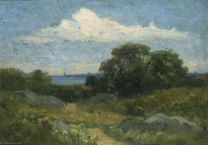 Landscape (trees And Rocks By Lake) — Edward Mitchell Bannister