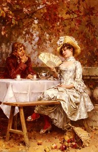 Tea In The Garden, Autumn — Frederick Hendrik Kaemmerer