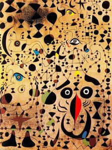 El Bello Pájaro Descifrando Lo Desconocido A Una Pareja De Enamorados — Joan Miró, Surrealism