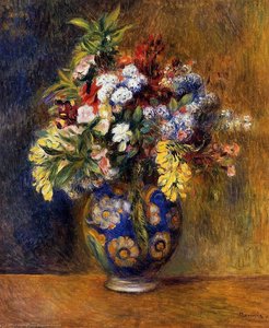 Flowers In A Vase — Pierre-auguste Renoir, Impressionism