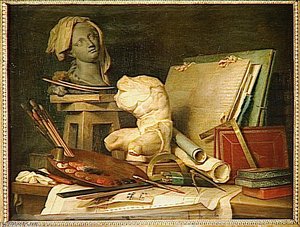 The Attributes Of Painting, Sculpture And Architecture — Anne Vallayer-coster