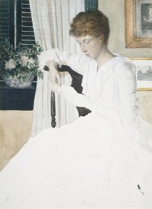 Anna Dwight Weir Reading A Letter — Julian Alden Weir
