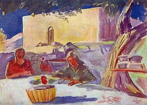 In The Time Of Leisure — Martiros Sarian, Naive Art / Primitivism