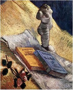 Still Life With Plaster Statuette, A Rose And Two Novels — Vincent Willem Van Gogh