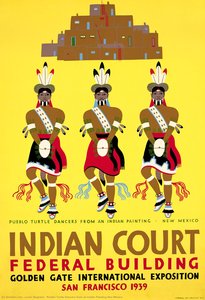 Pueblo Turtle Dancers From An Indian Painting New Mexico — Louis Siegriest