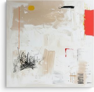 Ephemeral Echoes Of Crimson And Ochre In A Textured Abstract Monologue — Laurent Fabre, Neo-abstract Art