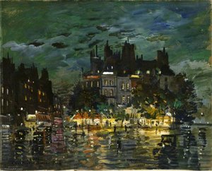 View Of Paris By Night — Konstantin Alexejewitsch Korowin, Russian Impressionism