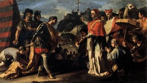 The Meeting Of Pope Leo And Attila — Francesco Solimena, Baroque