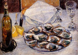 Still Life Oysters — Gustave Caillebotte