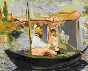 Monet in his Studio Boat