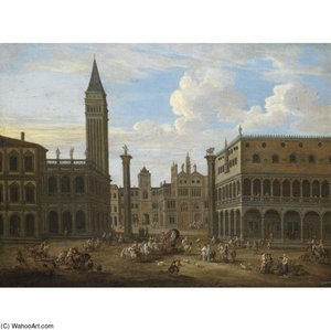 Venice, A Capriccio View Of Saint Mark's Square — Mathys Schoevaerdts