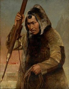 Eskimo Throwing a Harpoon